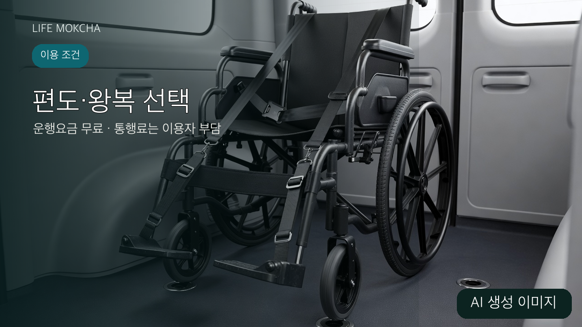 접근 가능한 차량 내부 휠체어 고정공간을 설명하는 AI 생성 이미지