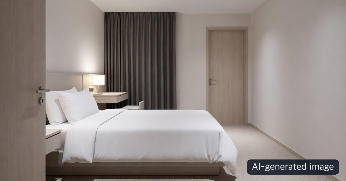 AI-generated generic transit-hotel room, not a real Changi Airport room