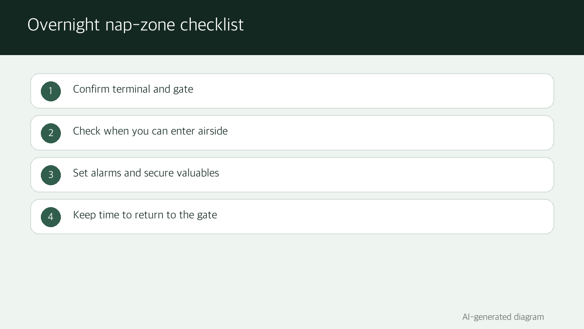 AI-generated overnight-rest decision checklist