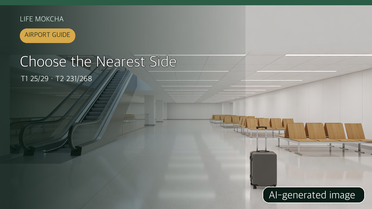 AI-generated generic airport concourse illustrating a route decision