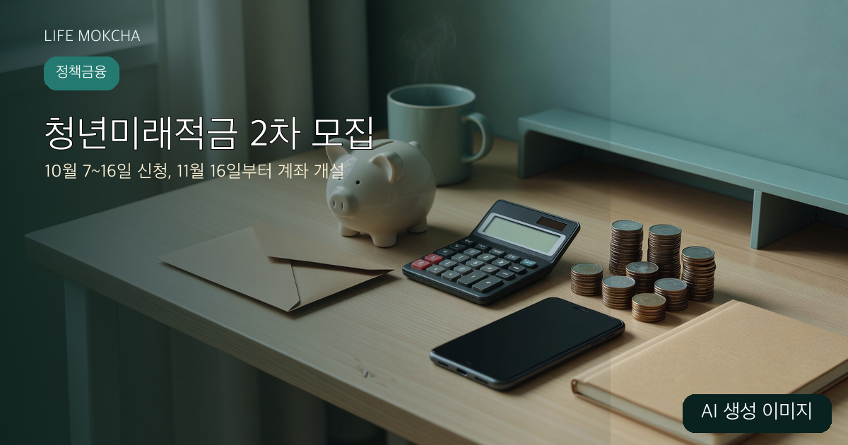 청년미래적금 2차 모집의 신청·심사·계좌 개설 일정